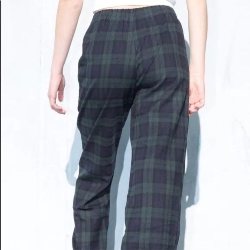 Brandy Melville Women's Tilden Pants in Green Plaid Flannel ONE SIZE (24”) - Picture 2 of 9